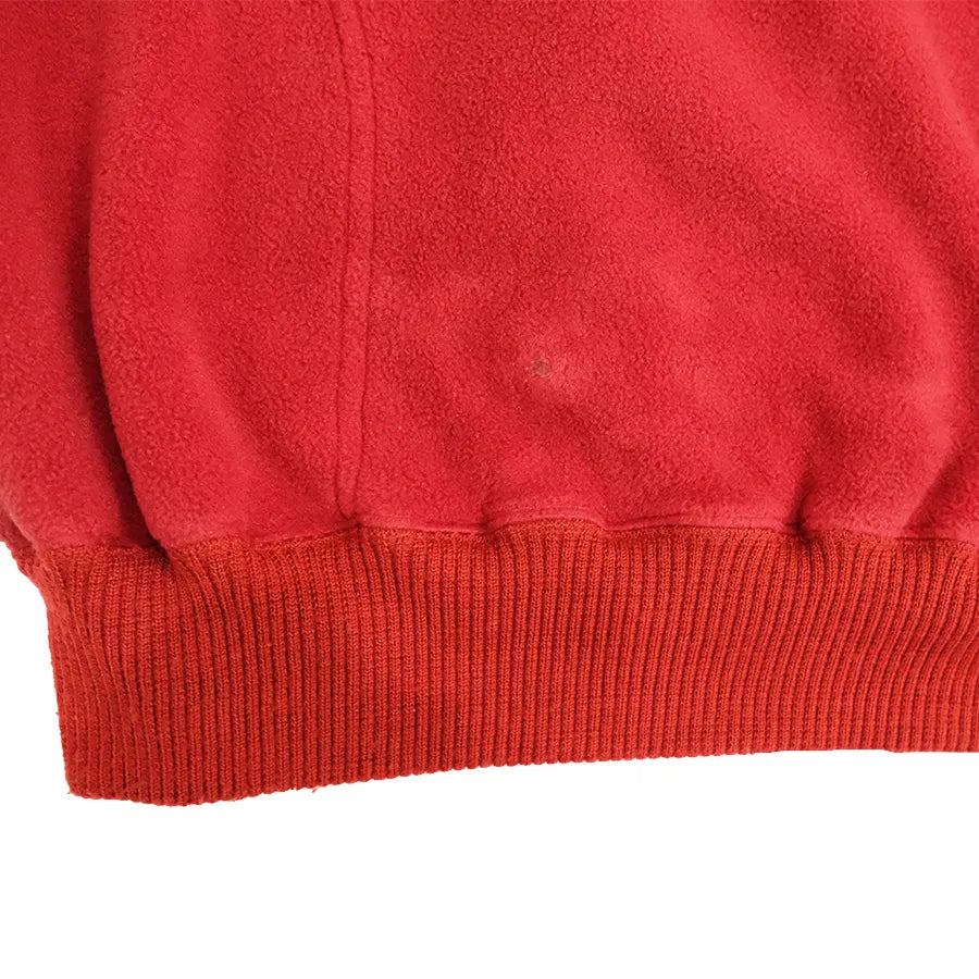 VINTAGE POLO RALPH LAUREN BOARDER BUTTON PULLOVER FLEECE RED