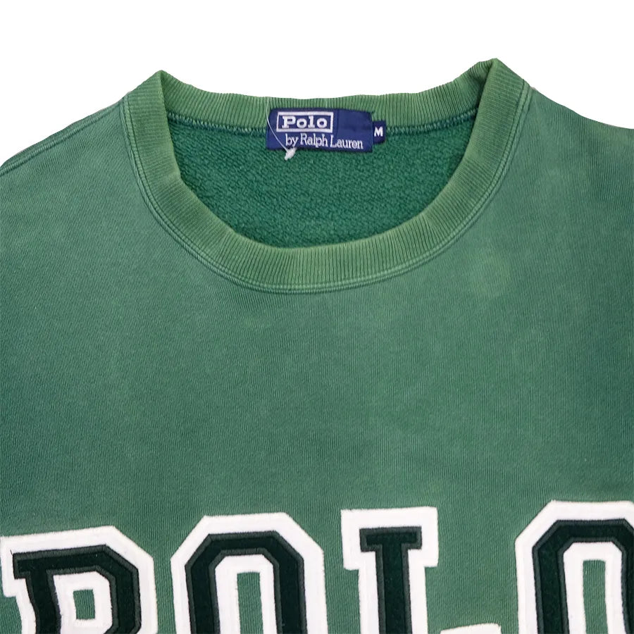 POLO RALPH LAUREN SPELL OUT LOGO SWEATER GREEN