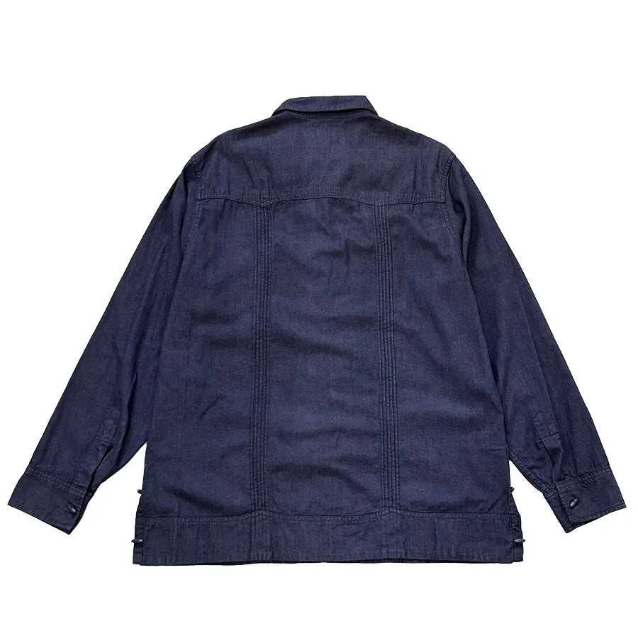 VINTAGE POLO RALPH LAUREN CUBAN COLLAR SHIRT NAVY