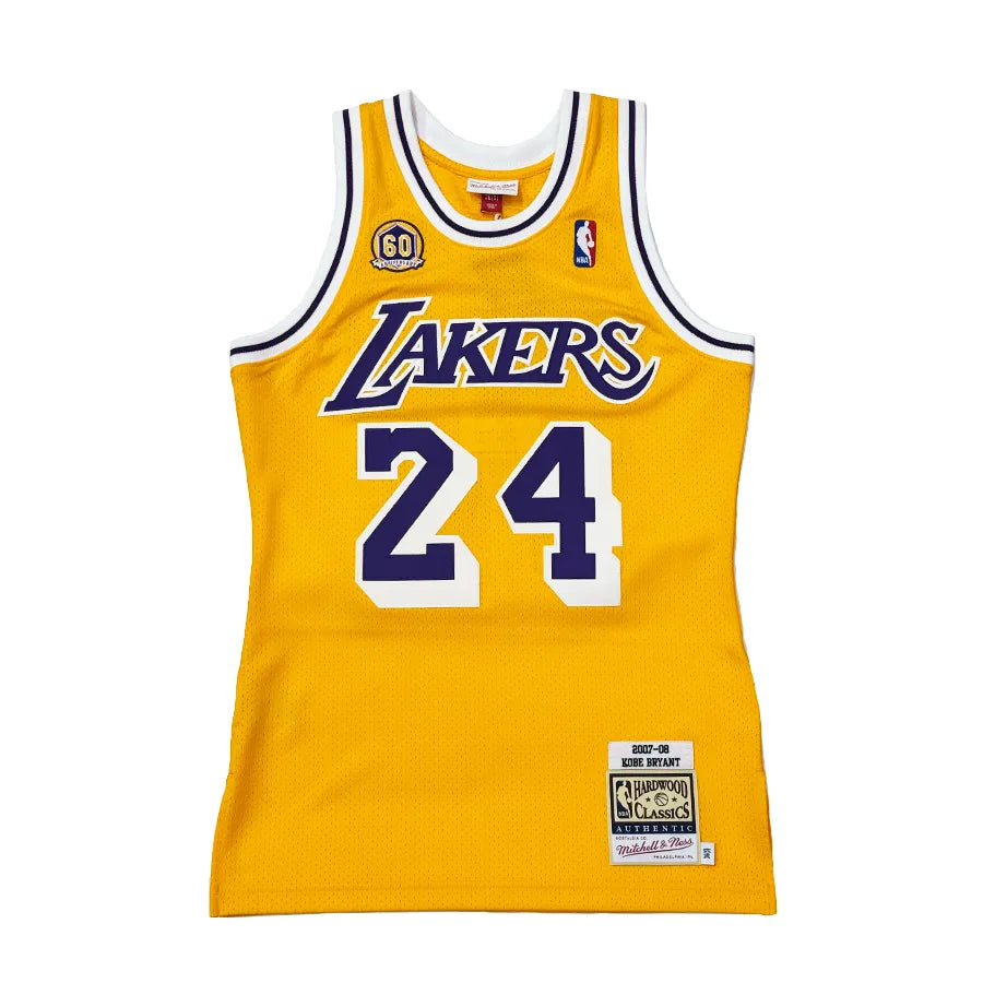 MITCHELL & NESS AUTHENTIC KOBE LA LAKERS JERSEY 2007-08 60TH ANNIVERSARY