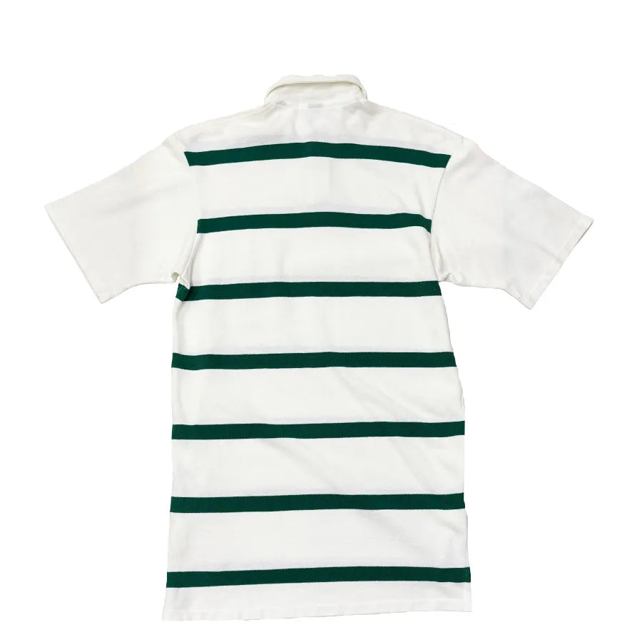 VINTAGE POLO RALPH LAUREN K SWISS SHIELD USA STRIPED SHIRT WHITE GREEN