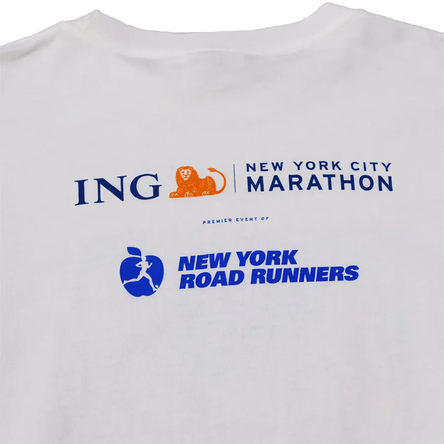 VINTAGE 2005 THE ING NEW YORK CITY MARATHON LONG SLEEVE T-SHIRT WHITE