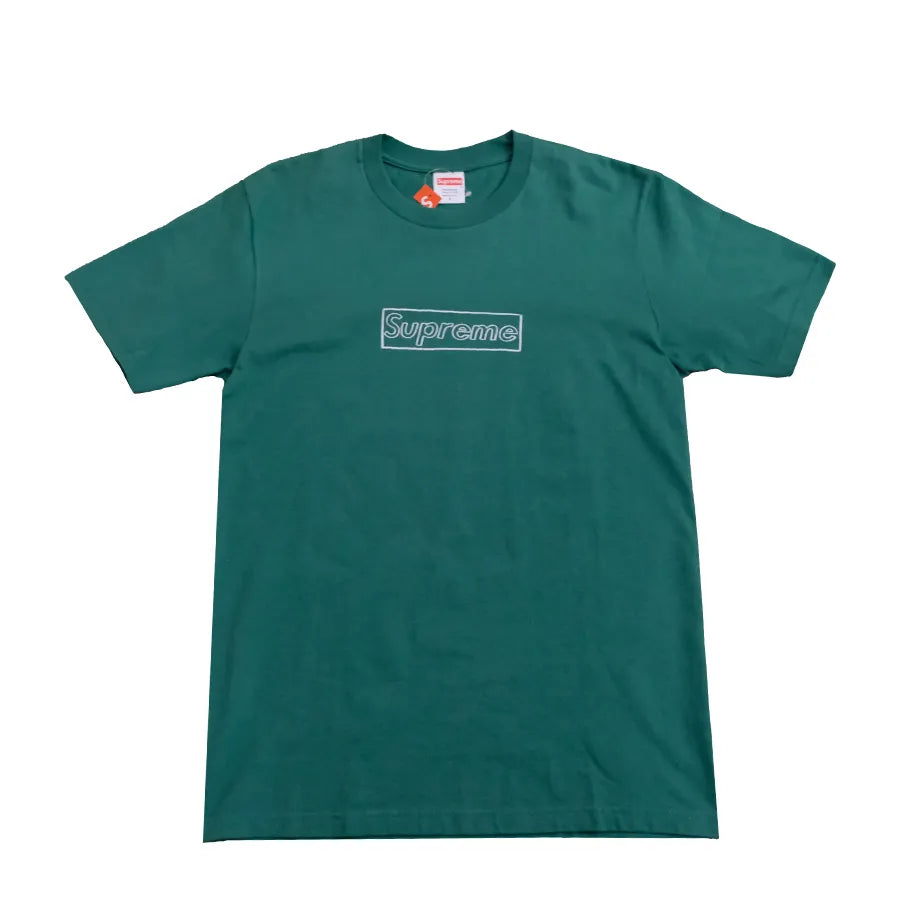 SUPREME KAWS CHALK BOX LOGO T-SHIRT GREEN