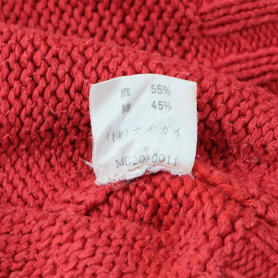 VINTAGE POLO RALPH LAUREN SIT DOWN BEAR HAND KNIT SWEATER RL 92 RED
