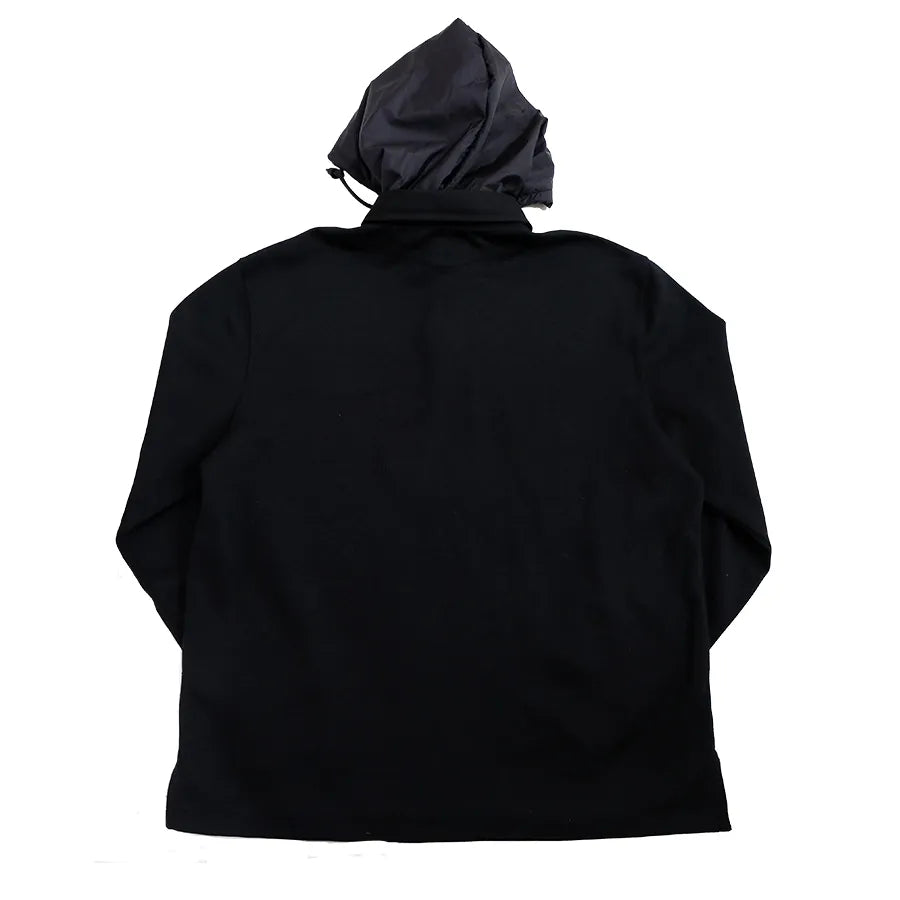 POLO RALPH LAUREN SNOW BEACH HOODED RUGBY SHIRT BLACK WHITE L