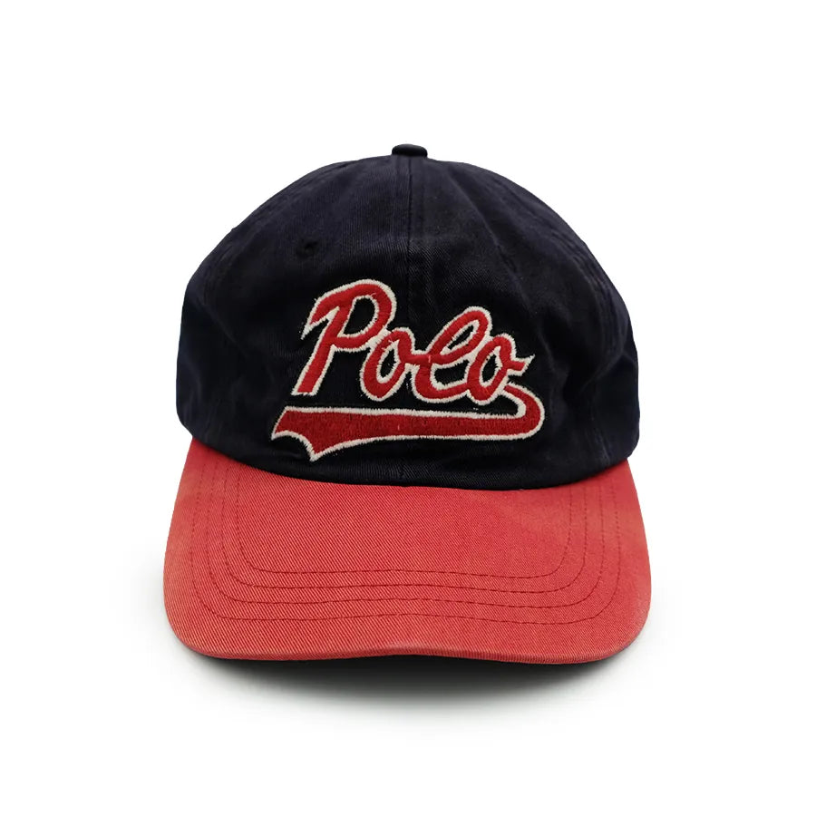 VINTAGE POLO SPORT RALPH LAUREN HAT SCRIPT NAVY RED