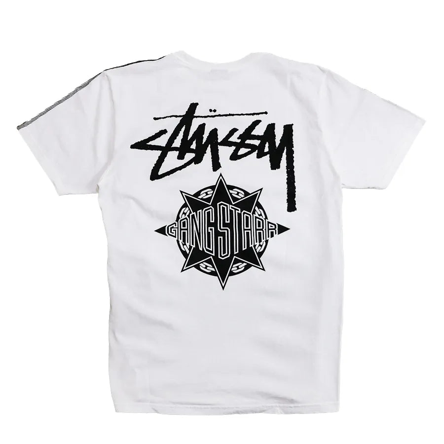 STUSSY GANG STARR ALL OVER PRINT T-SHIRT WHITE