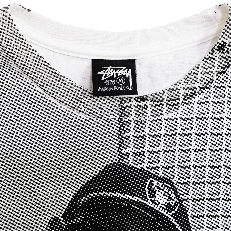 STUSSY GANG STARR ALL OVER PRINT T-SHIRT WHITE