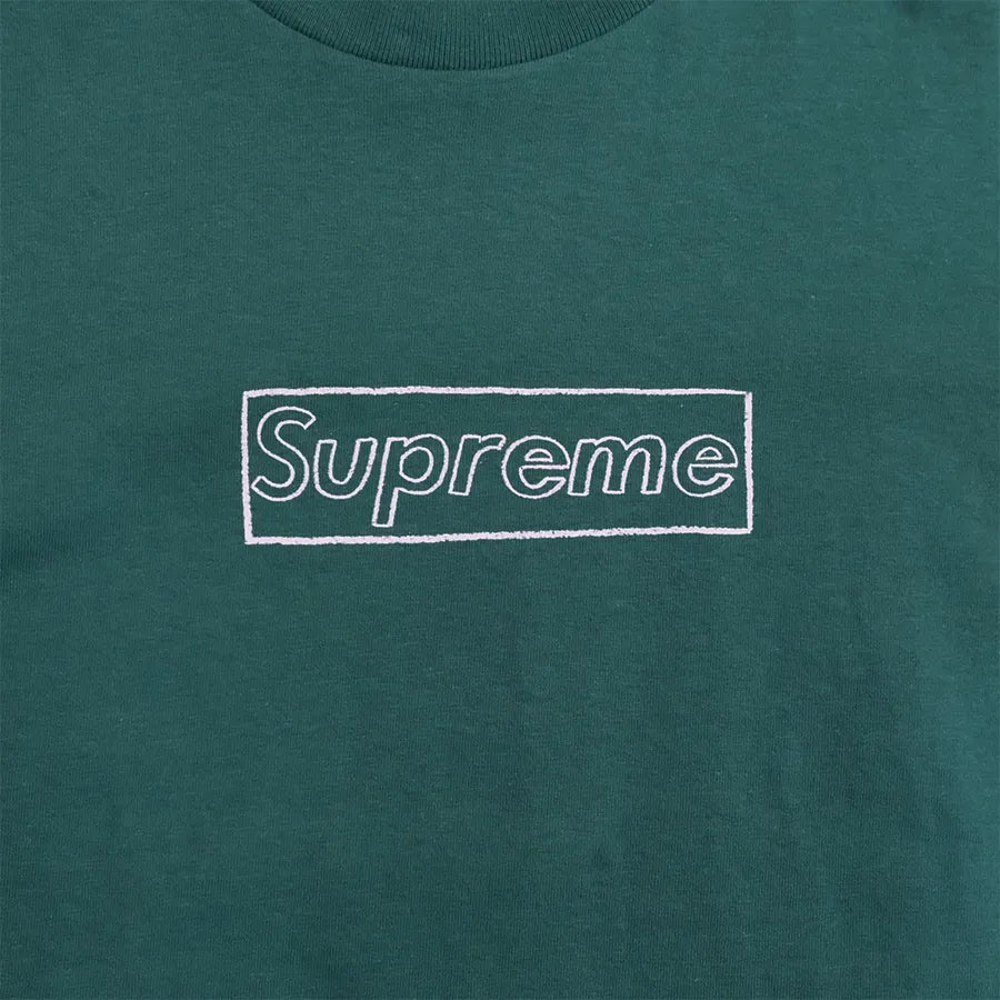 SUPREME KAWS CHALK BOX LOGO T-SHIRT GREEN