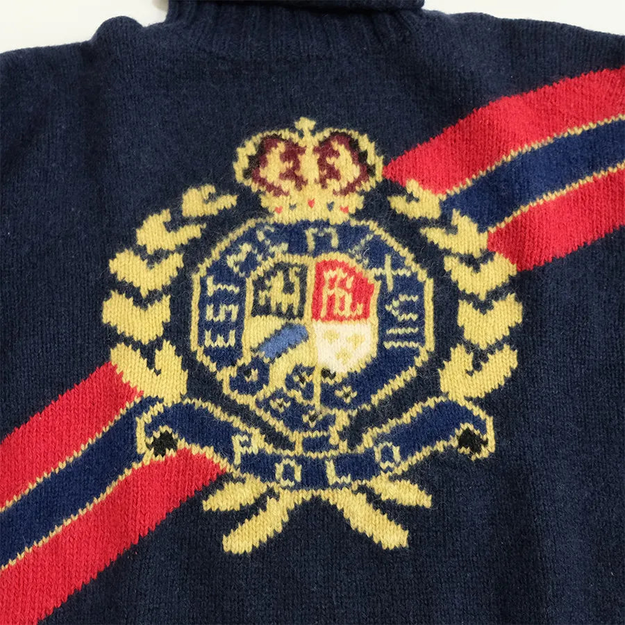 VINTAGE POLO RALPH LAUREN CREST WOOL TURTLENECK SWEATER