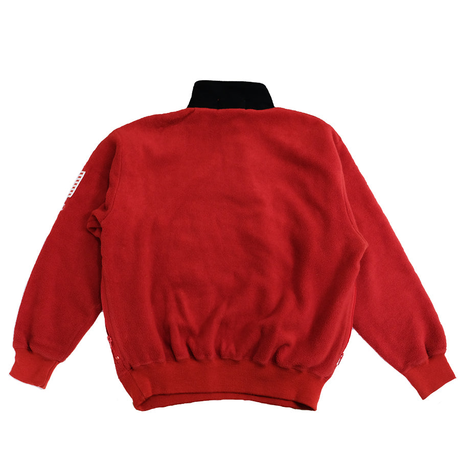 POLO RALPH LAUREN USA PULLOVER ZIP FLEECE RED BLACK