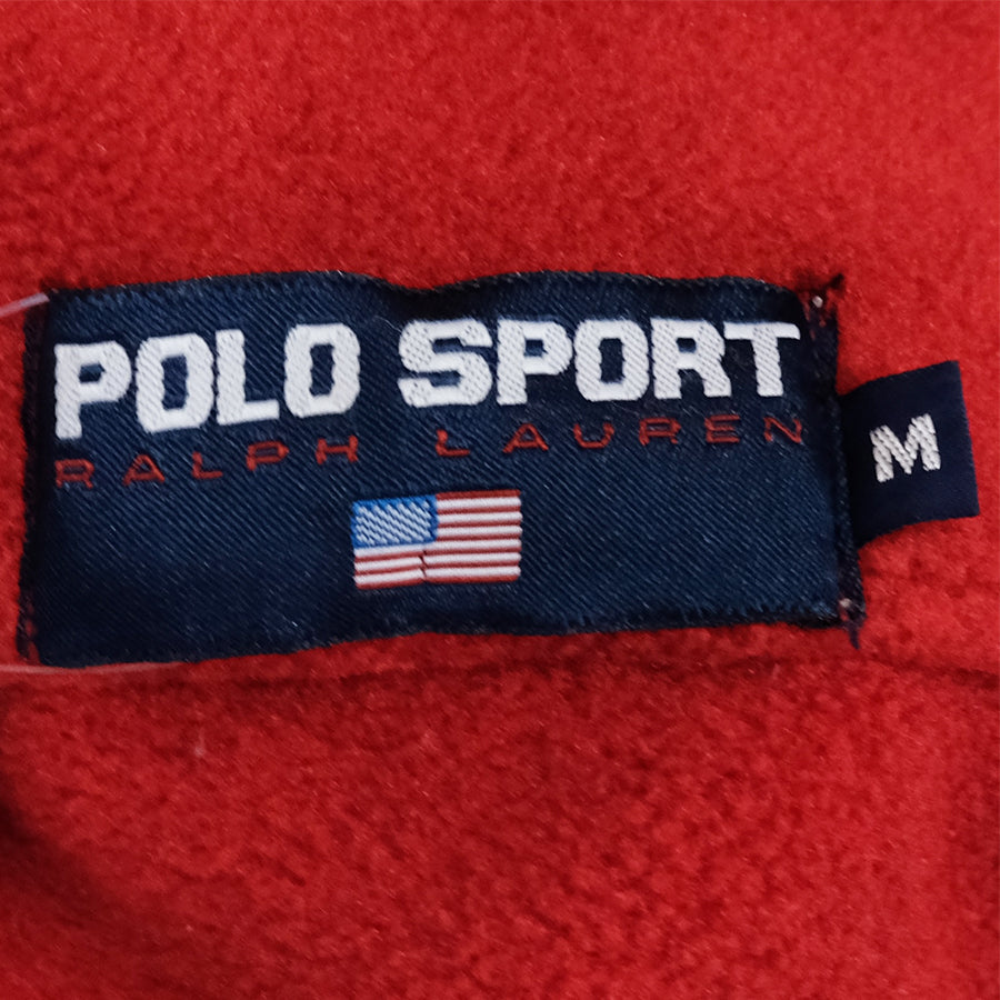 POLO RALPH LAUREN USA PULLOVER ZIP FLEECE RED BLACK