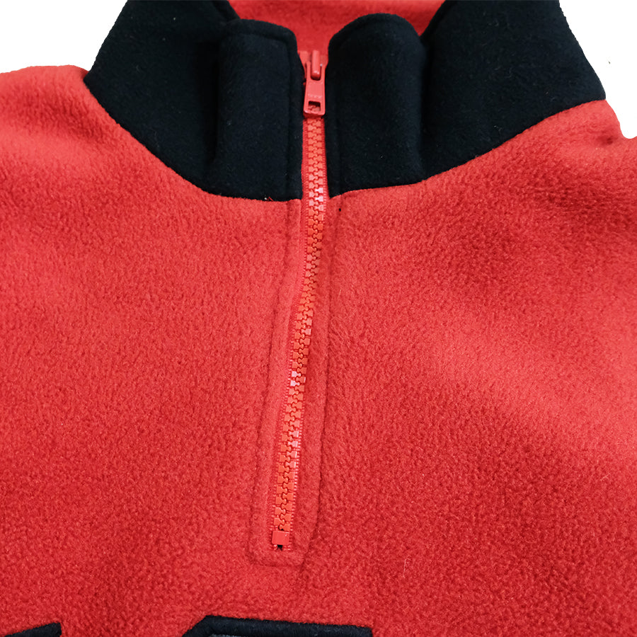 POLO RALPH LAUREN USA PULLOVER ZIP FLEECE RED BLACK