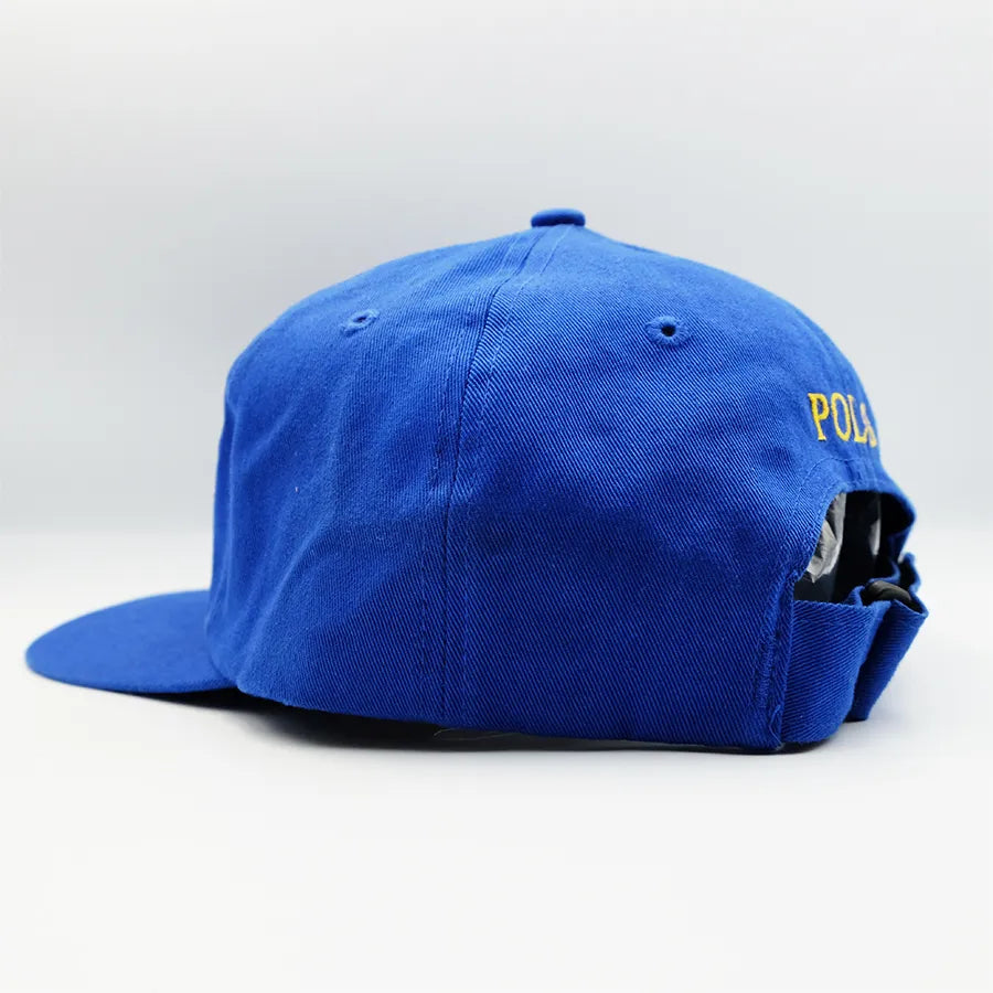 POLO SPORT USA SPELL OUT STRAP BACK HAT BLUE/YELLOW