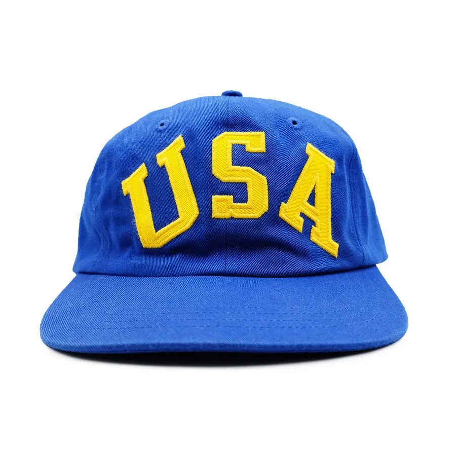 POLO SPORT USA SPELL OUT STRAP BACK HAT BLUE/YELLOW