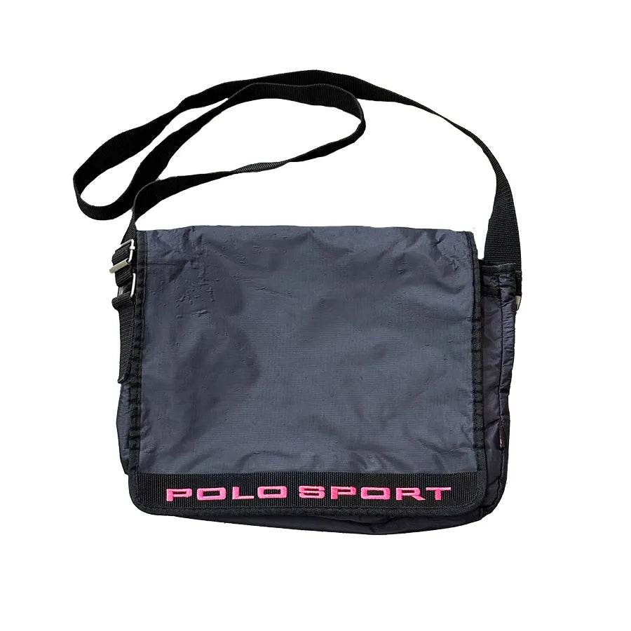 VINTAGE POLO SPORT RALPH LAUREN NYLON SHOULDER BAG BLACK VINTAGE POLO SPORT RALPH LAUREN NYLON SHOULDER BAG BLACK