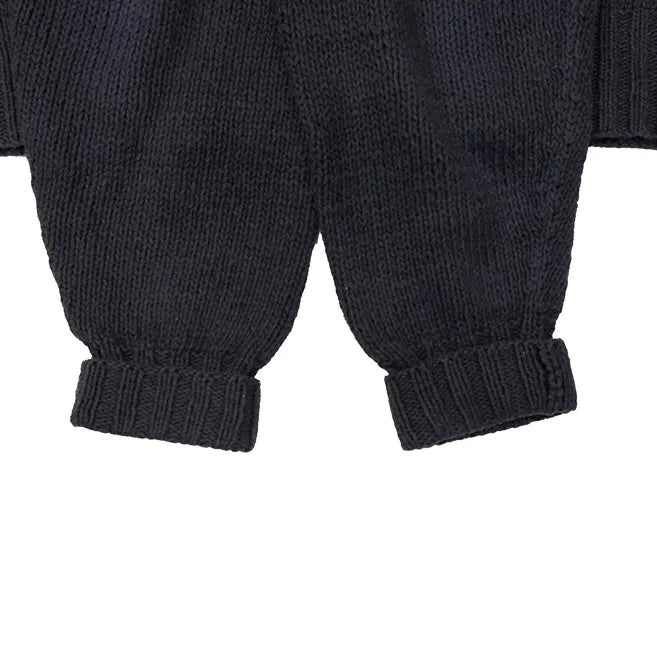 VINTAGE POLO RALPH LAUREN SIT DOWN BEAR HAND KNIT SWEATER RL 92 NAVY