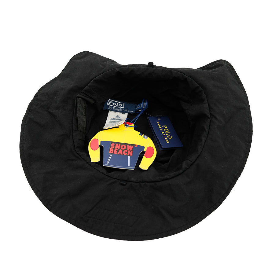 POLO RALPH LAUREN SNOW BEACH GATOR BUCKET BOONIE HAT BLACK WHITE