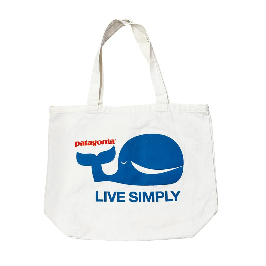VINTAGE PATAGONIA TOTE BAG WHALE WHITE