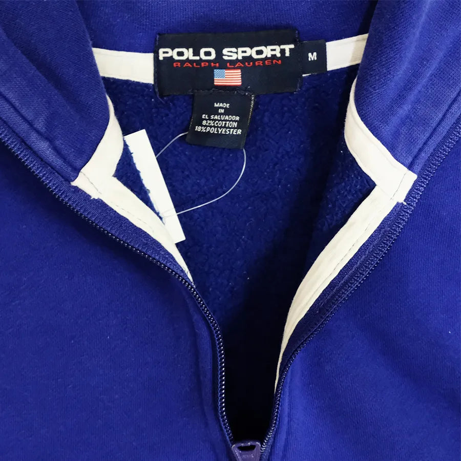 VINTAGE POLO SPORT RALPH LAUREN 1/4 ZIP PULLOVER SWEAT SHIRT BLUE