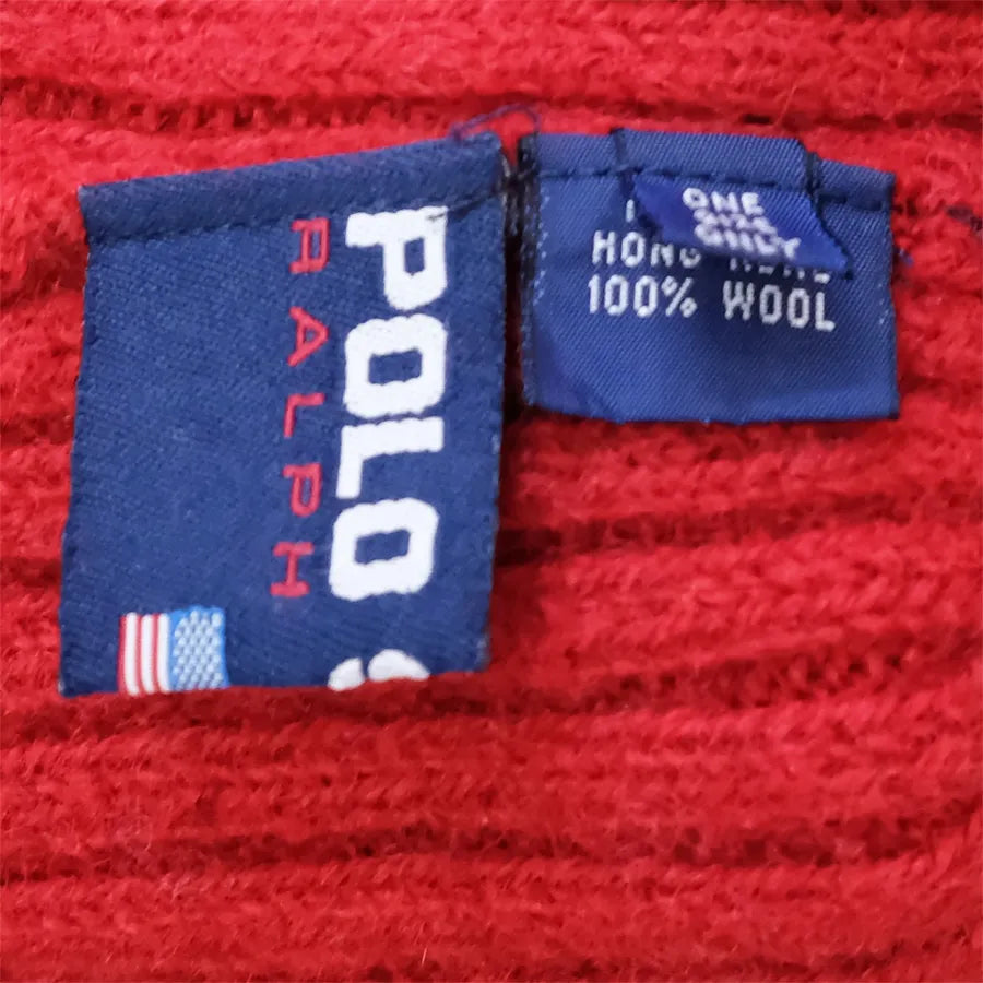 VINTAGE POLO SPORT RALPH LAUREN USA FLAG WOOL BEANIE