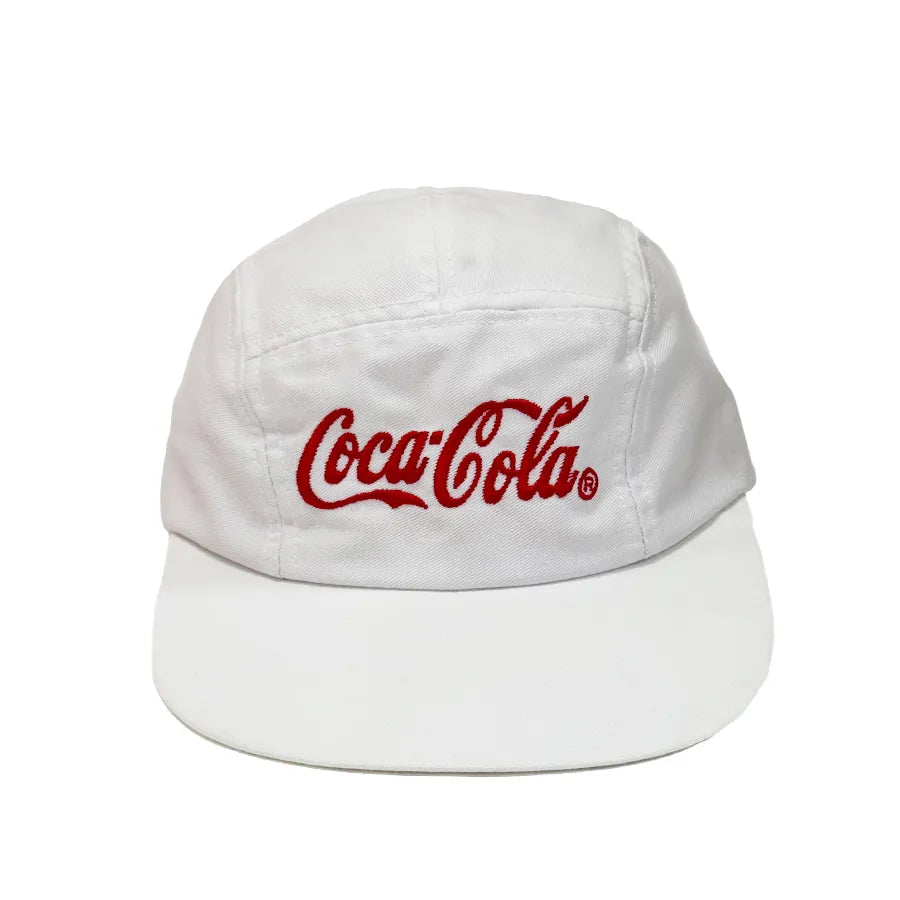 VINTAGE COCA COLA APPAREL OFFICIAL LONG BILL 5 PANEL HAT WHITE