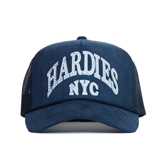 HARDIES HARDWEAR CURVE TRUCKER HATS SUEDE NAVY
