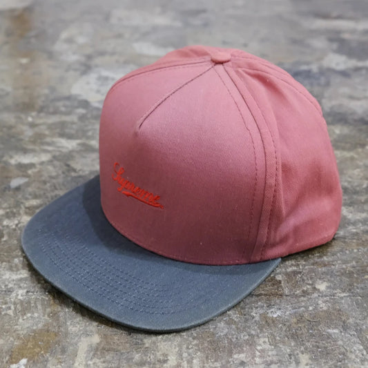 SUPREME SCRIPT LOGO SNAPBACK HAT BURGUNDY