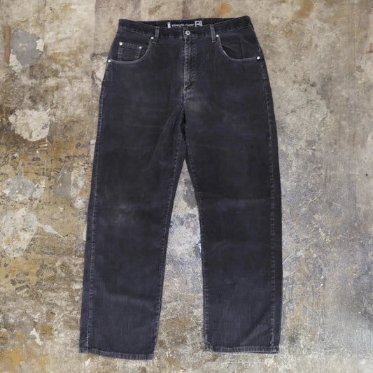 LEVI'S SILVERTAB STRAIGHT LOOSE CORDUROY PANTS BLACK