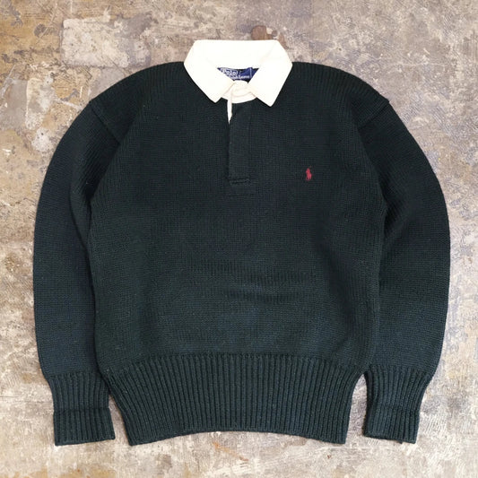 POLO RALPH LAUREN RUGBY KNIT SWEATER GREEN