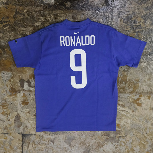 VINTAGE NIKE SOCCER T-SHIRT BRASIL RONALDO 9 PURPLE