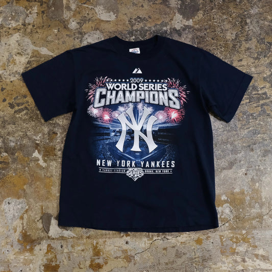 MAJESTIC NY YANKEES 2009 WORLD SERIES CHAMPION T-SHIRT NAVY