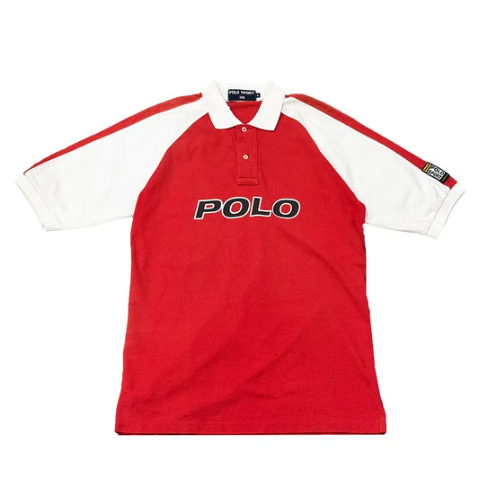 VINTAGE RALPH LAUREN POLO SPORT POLO SHIRT RED WHITE