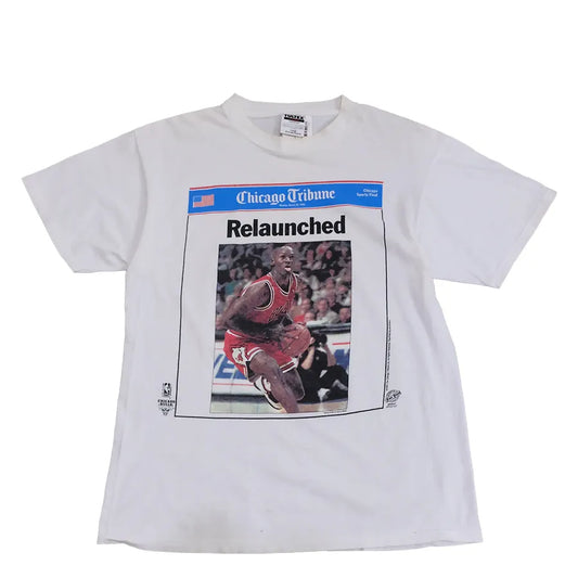 VINTAGE CHICAGO TRIBUNE RELAUNCHED JORDAN T-SHIRT WHITE