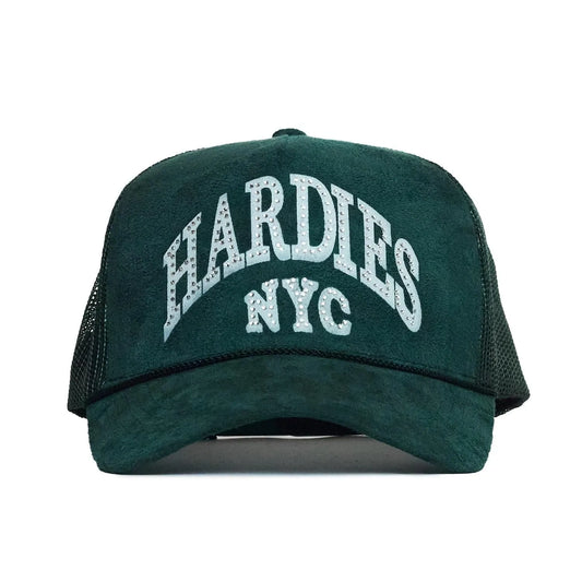 HARDIES HARDWEAR CURVE TRUCKER HATS SUEDE GREEN