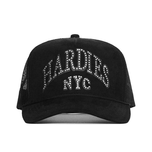 HARDIES HARDWEAR CURVE TRUCKER HATS SUEDE BLACK