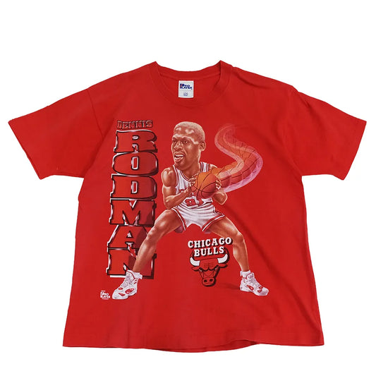 VINTAGE PRO PLAYER CHICAGO BULLS DENNIS RODMAN T-SHIRT RED